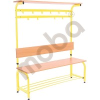Cloakroom adjustable bench with hanger - yellow