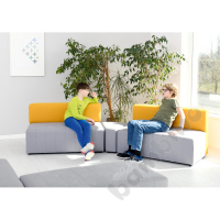 Modern sofa Plus, gray-mustard
