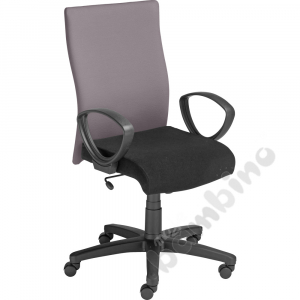 Leon swivel chair, grey-black