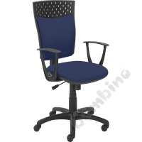 Stillo swivel chair, darkblue-black