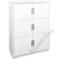 Quadro - L cabinet with partition and 2 shelves, white