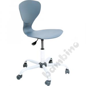 Flexi chair, swivel, with adjustable height, on wheels, grey