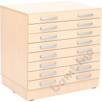 Cabinet Grande M with 8 wide drawers - maple