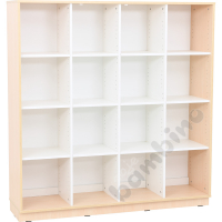 Quadro - XL cabinet with 3 partitions and 3 shelves - maple