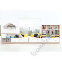 Quadro - XL cabinet with 3 partitions and 3 shelves - maple