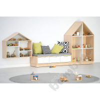 hanging cabinet Mika - house Quadro white, base maple jutland