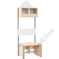 House cloakroom with frame, 2,width: 53,40 cm,  white, base maple