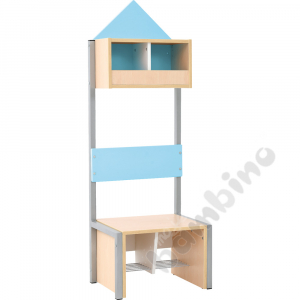House cloakroom with frame, 2,width: 53,40 cm, light blue, base maple