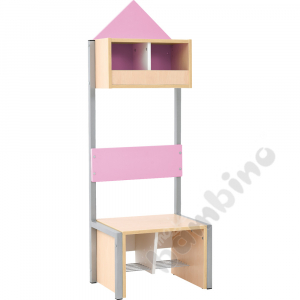 House cloakroom with frame, 2,width: 53,40 cm, light pink, base maple