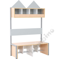 House cloakroom with frame, 4,width: 99 cm, grey, base maple