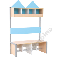 House cloakroom with frame, 4,width: 99 cm, light blue, base maple
