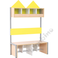 House cloakroom with frame, 4,width: 99 cm, yellow, base maple