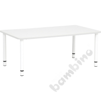 Tabletop Quadro white rectangular, white edge banding