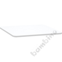 Tabletop Quadro white rectangular, grey edge banding