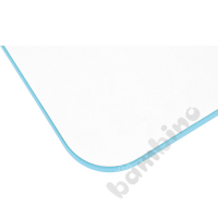 Tabletop Quadro white rectangular, light blue edge banding