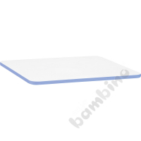 Tabletop Quadro white rectangular, navy edge banding
