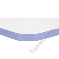 Tabletop Quadro white rectangular, navy edge banding