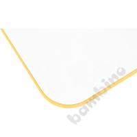 Tabletop Quadro white rectangular, yellow edge banding