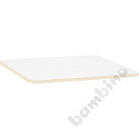 Tabletop Quadro white rectangular, beige edge banding