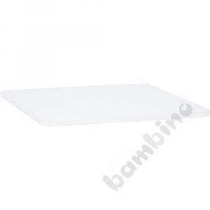 Tabletop Quadro white square, white edge banding