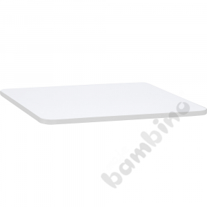 Tabletop Quadro white square, grey edge banding