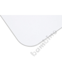Tabletop Quadro white square, grey edge banding