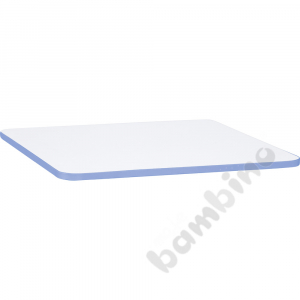 Tabletop Quadro white square, navy edge banding