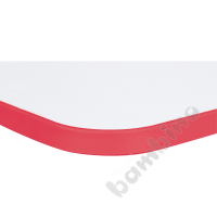 Tabletop Quadro white square, red edge banding
