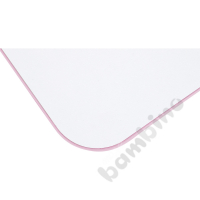 Tabletop Quadro white square, light pink edge banding