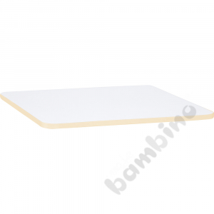Tabletop Quadro white square, beige edge banding