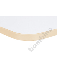 Tabletop Quadro white square, beige edge banding