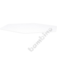 Tabletop Quadro white hexagonal, white edge banding