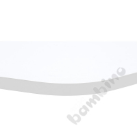 Tabletop Quadro white hexagonal, grey edge banding