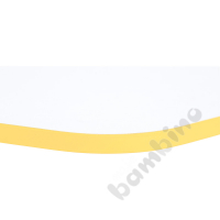 Tabletop Quadro white hexagonal, yellow edge banding