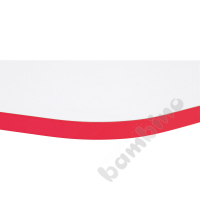Tabletop Quadro white hexagonal, red edge banding