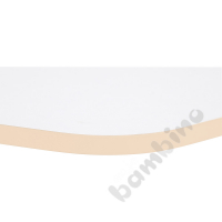 Tabletop Quadro white hexagonal, beige edge banding