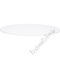 Tabletop Quadro white round, white edge banding