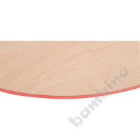 Tabletop Quadro maple round, red edge banding
