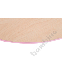 Tabletop Quadro maple round, light pink edge banding