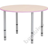 Tabletop Quadro maple round, light pink edge banding