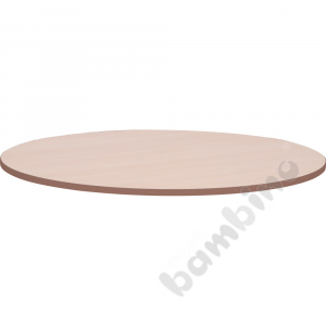 Tabletop Quadro maple round, brown edge banding