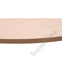 Tabletop Quadro maple round, brown edge banding