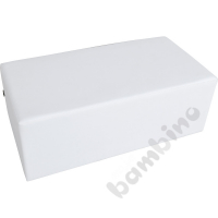 Rectangular white pouffe, wys. 45,5 cm