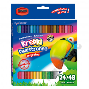 Two-sided triangular crayons Moje Bambino, 24/48 colours