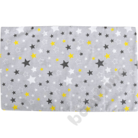 Gray pillowcase with yellow stars, 35 x 50 cm