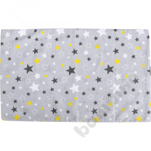 Gray pillowcase with yellow stars, 40 x 60 cm