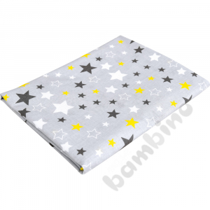 Gray duvet cover / blanket with yellow stars, 70 x 120 cm