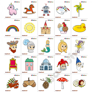 Cloakroom stickers – children’s world I, 25 pcs.