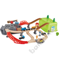 Mini railway set with a crane