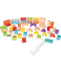 Wooden blocks - Colours, 50 pcs